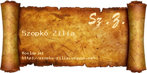 Szopkó Zilia névjegykártya