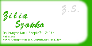 zilia szopko business card